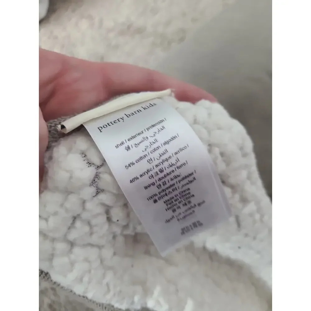 Pottery‎ Barn Kids Forest Friends Tan Sherpa Lined Baby Hooded Bear Blanket